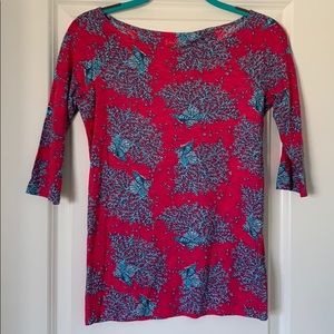 Lilly Pulitzer 3/4 coral top